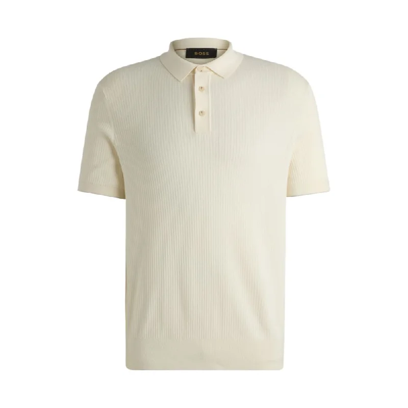 Men’s short-sleeve zenith polos-Regular-fit polo sweater in silk and cotton