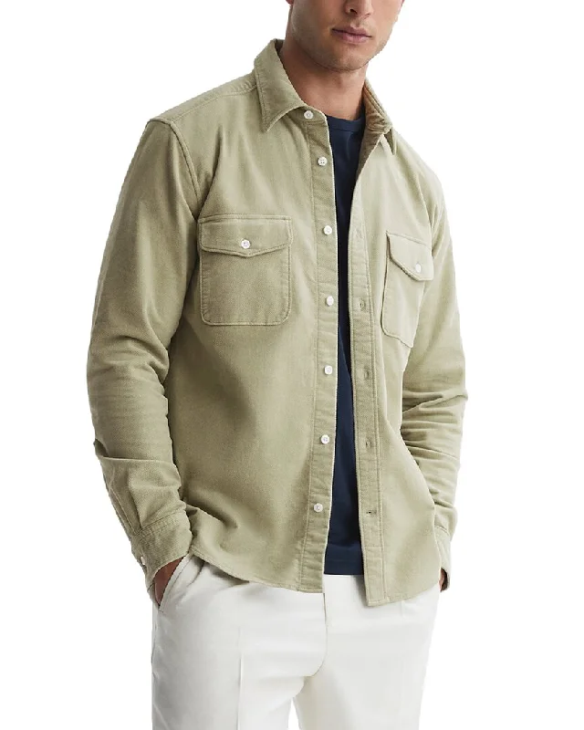 Men's relaxed whipstitch shirts-Reiss Cialini Shirt