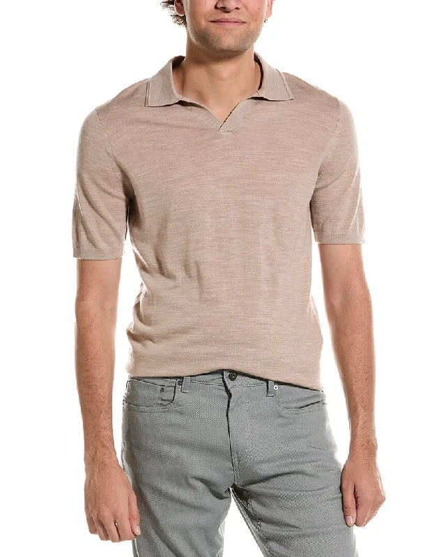 Men’s short-sleeve rime tees-Reiss Duchie Merino Wool Open Collar Polo Shirt