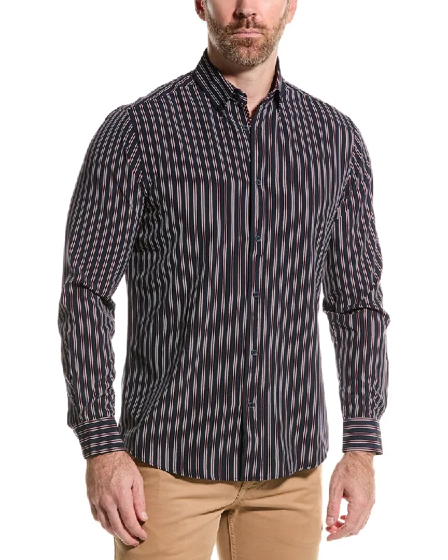 Men's stylish fringe-cuff shirts-Report Collection Hyper Stretch Shirt