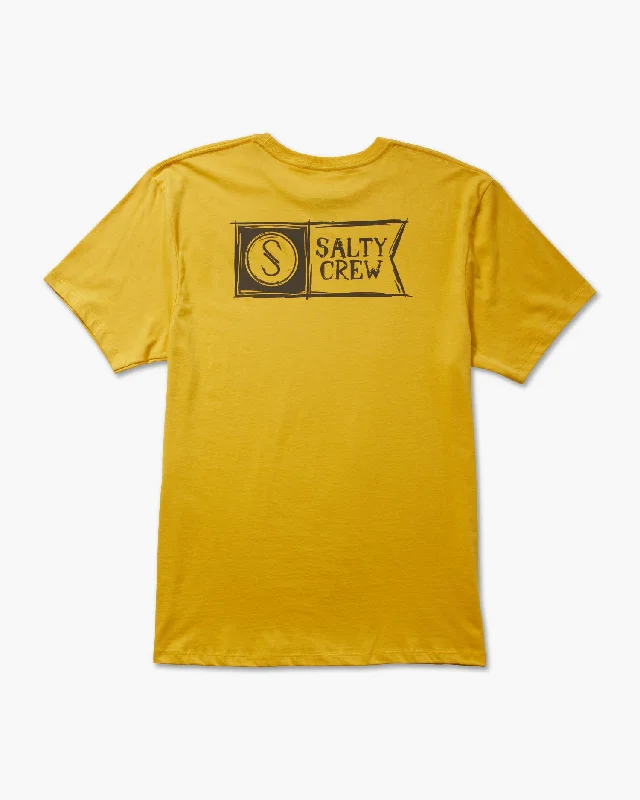 Men’s short-sleeve yore tops-Sketchy Alpha Premium Tee - Mustard