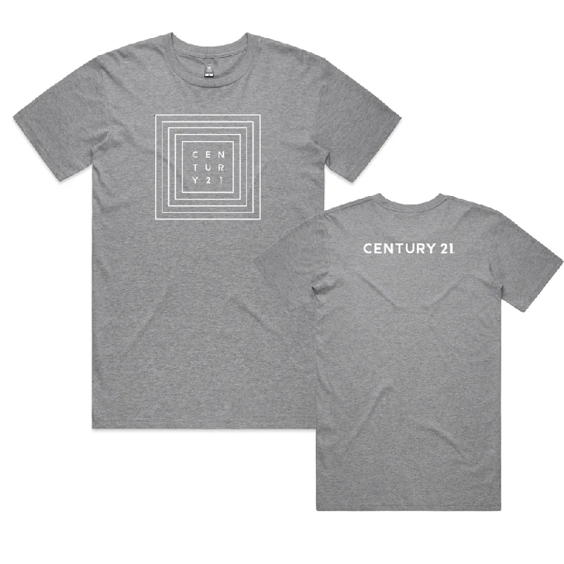 Men’s short-sleeve bight shirts-Staple Square Logo Tee - Athletic Grey