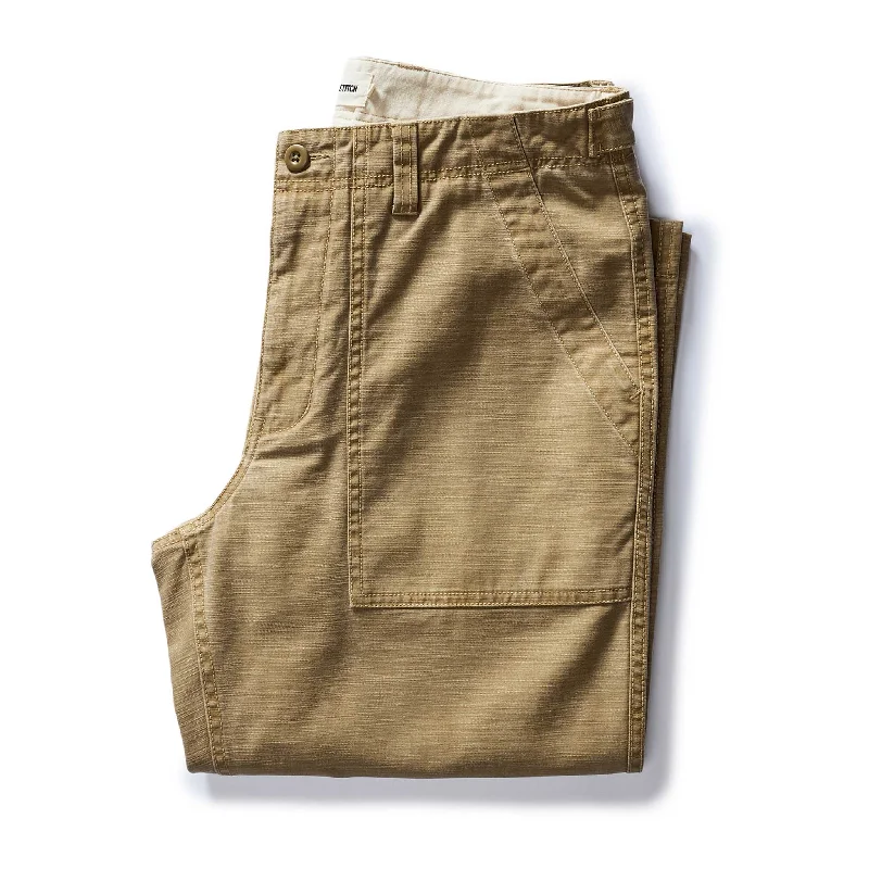 Men’s short-sleeve fell tees-The Surplus Pant in Khaki Reverse Sateen