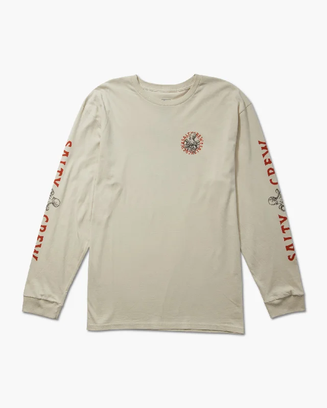 Men’s short-sleeve quip tops-Tentacles L/S Tee - Bone