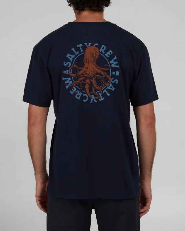 Men’s short-sleeve xeric tops-Tentacles Premium Tee - Navy