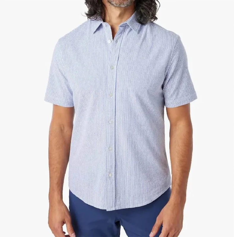 Men's vintage micro-marled shirts-The Seersucker Shirt In Light Blue Seersucker