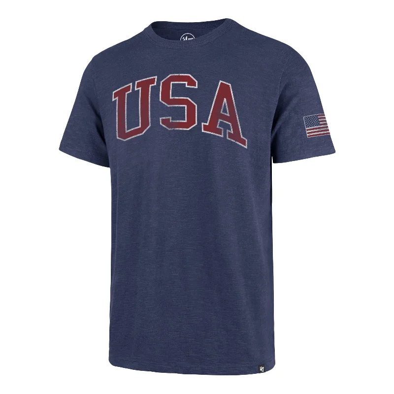 Men’s short-sleeve heather tops-UNITED STATES SCRIPT GRIT TWO PEAT '47 SCRUM TEE