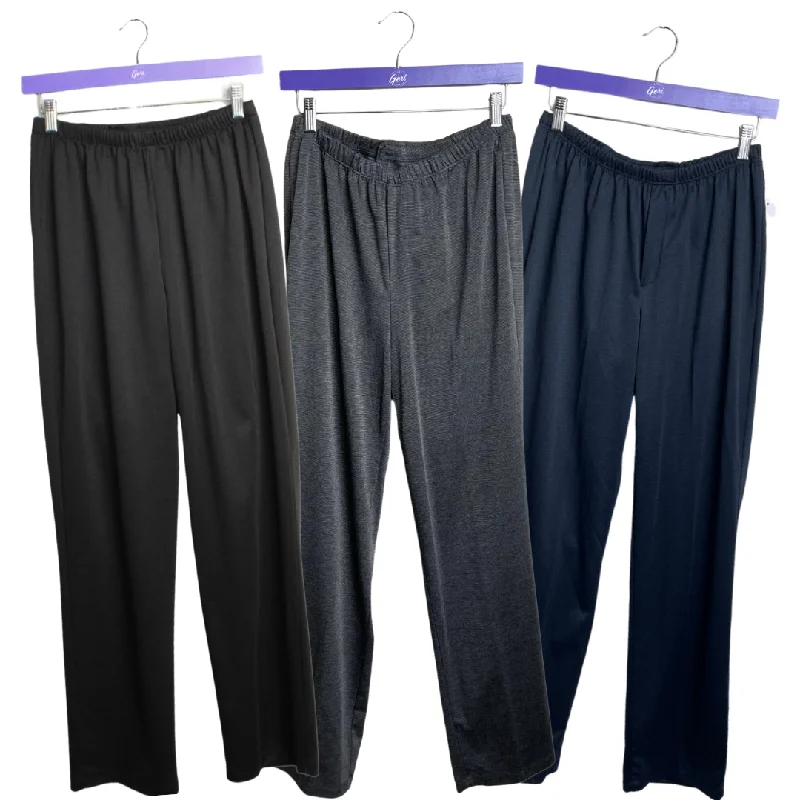 Men's logoed branded pants-Adaptive Men's Cozy Knit Open Back Pants - Set of 3