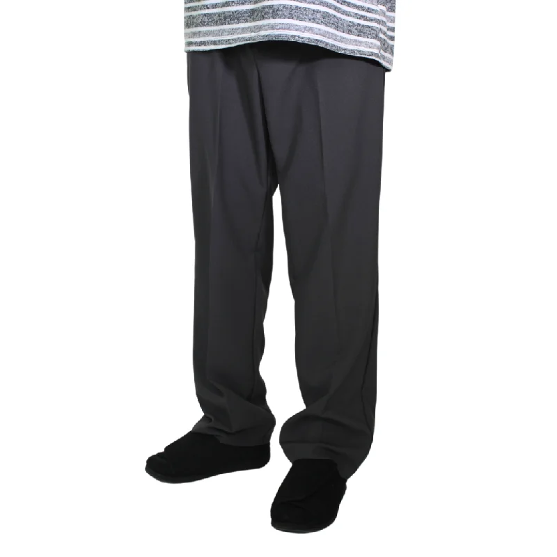 Men's split zip-off pants-Adaptive Men's Gabardine Seatless Pant - Dark Grey