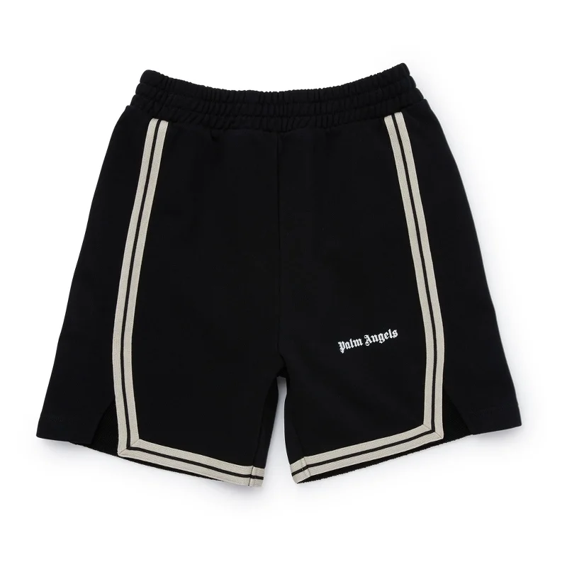 Men's swift casual track pants-Black Logo Shorts