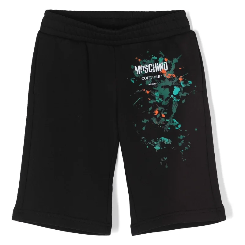 Men's spry casual athletic pants-Black Logo Shorts