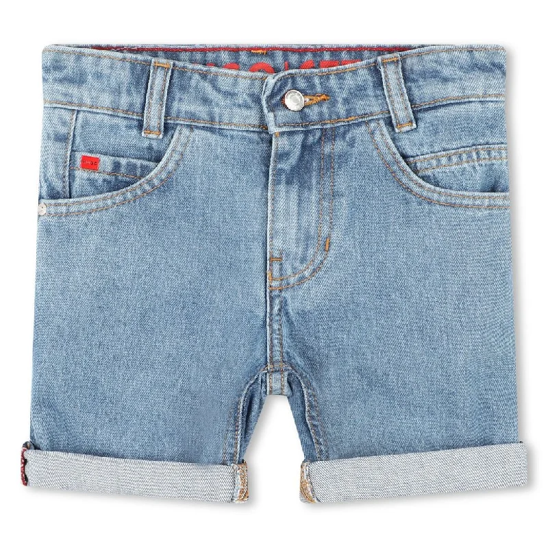 Men's subtle flare pants-Blue Denim Bermuda Shorts