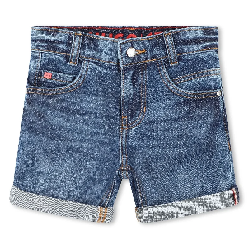 Men's bare unlined pants-Blue Denim Shorts