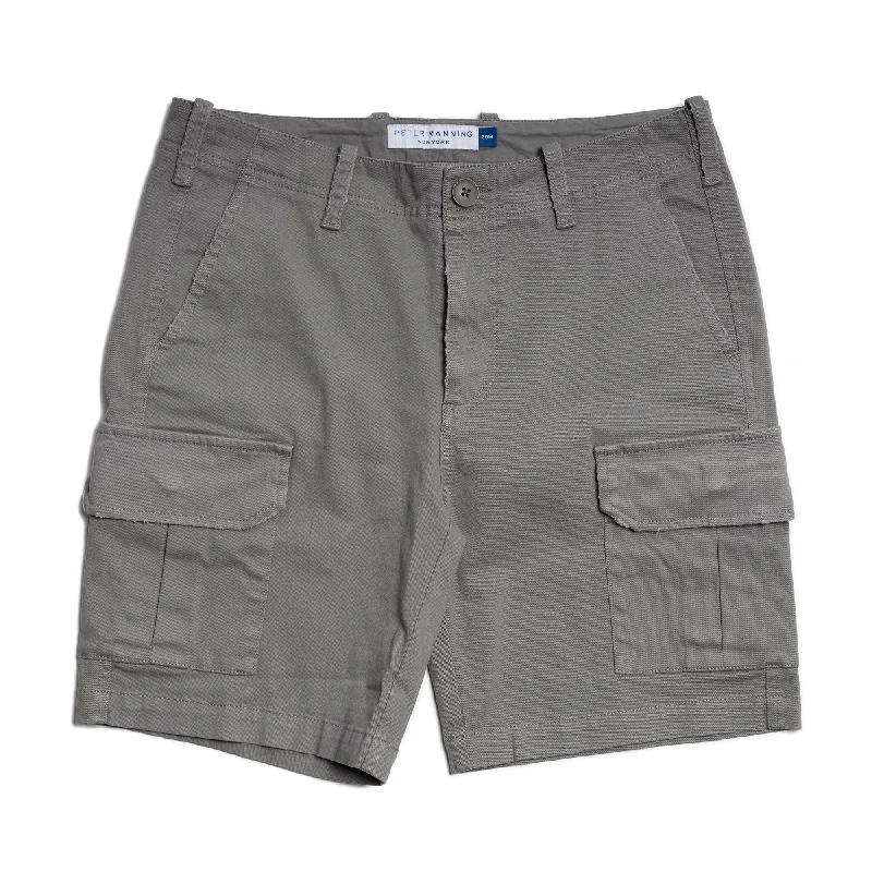 Men's trim slim dress pants-Cargo Shorts - Grey