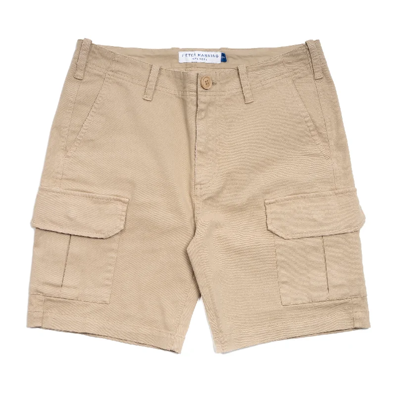 Men's icy white denim pants-Cargo Shorts - Tan