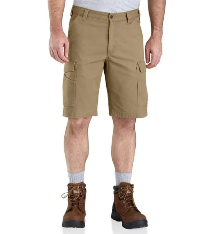 Men's top-shelf premium pants-Carhartt Men's Rugged Flex® Relaxed Fit Canvas Cargo Work Short_Dark Khaki