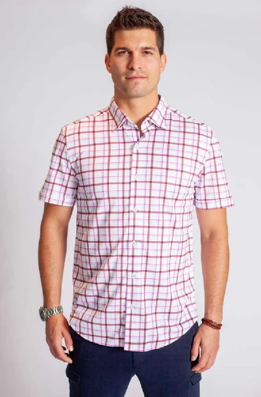 Men's vivid cultural pants-Carnaby Plaid Short Sleeve Tech Shirt