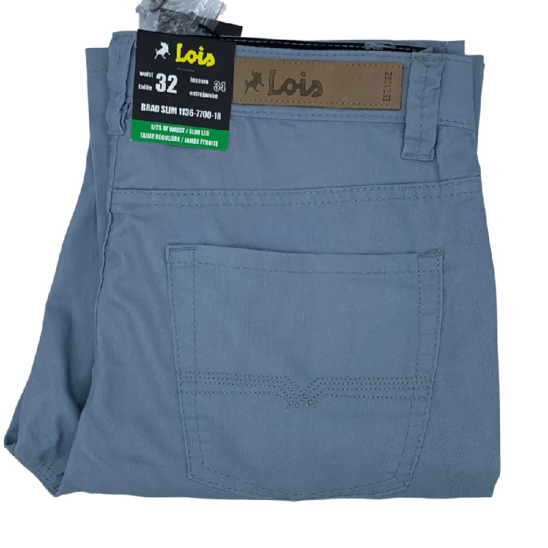 Men's tight slim corduroy pants-Lois Brad Slim Casual Pant Ice Blue - 1136-7700-18 Ice Blue