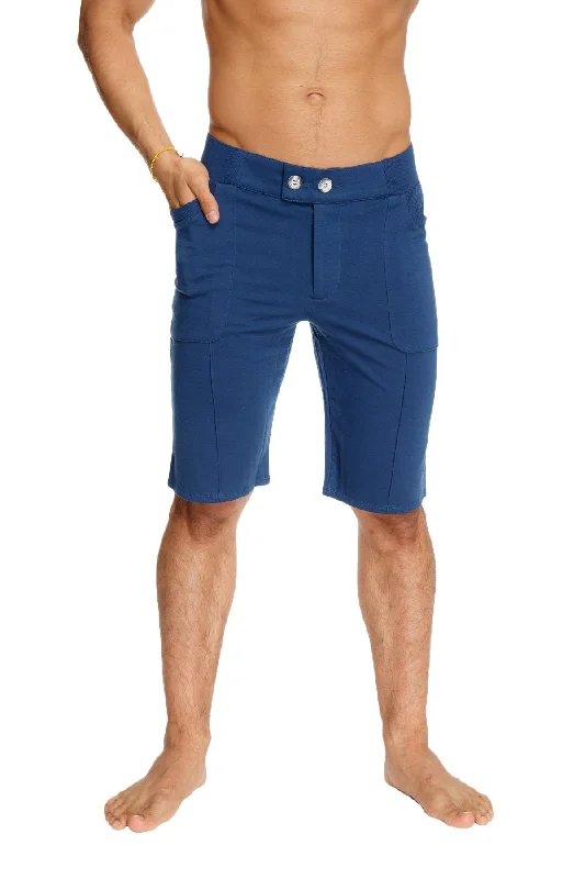 Men's hand-stitched handmade pants-Urban Tactical at Home Dress Shorts (Royal Blue)