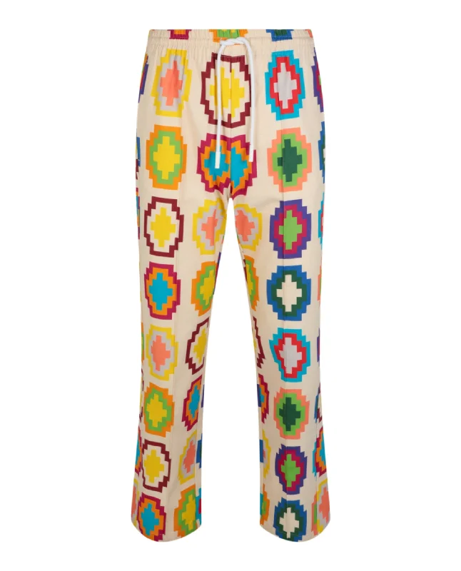 Men's clean eco-friendly pants-Cross Print Pants