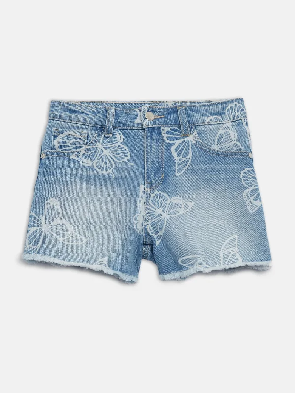 Men's grooved ribbed pants-Denim Butterfly Shorts (7-14)