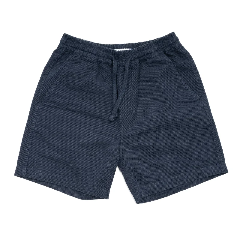 Men's ebony black linen pants-Dock Shorts - Navy