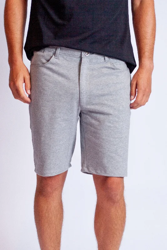 Men's icy white denim pants-High-Five Tech Shorts