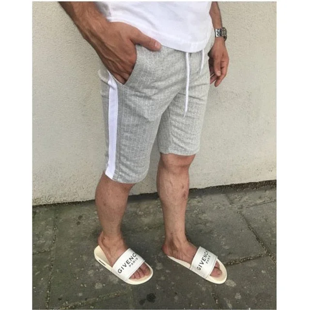 gray short pants