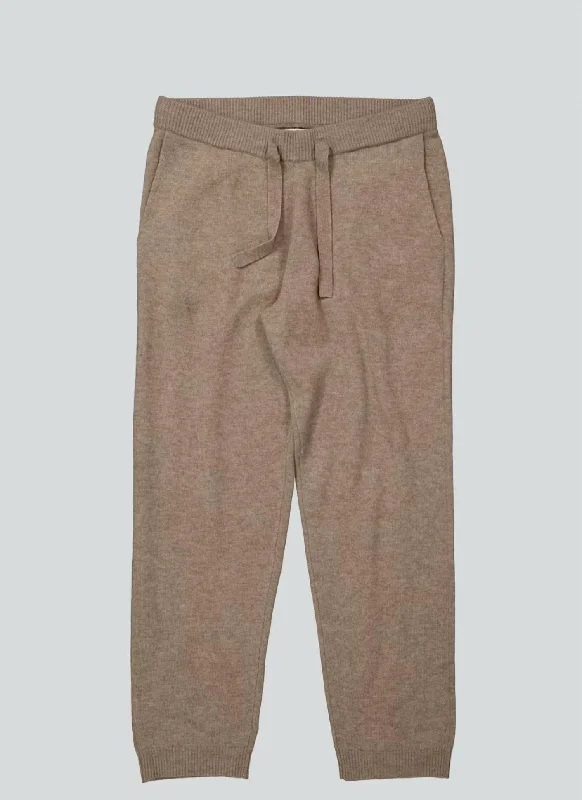 Men's taupe beige linen pants-Lounge Pant 6610 In Beige