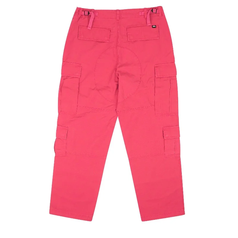 Men's plant-powered vegan pants-Magenta Pink Cotton Ripstop Surplus Cargo Pants