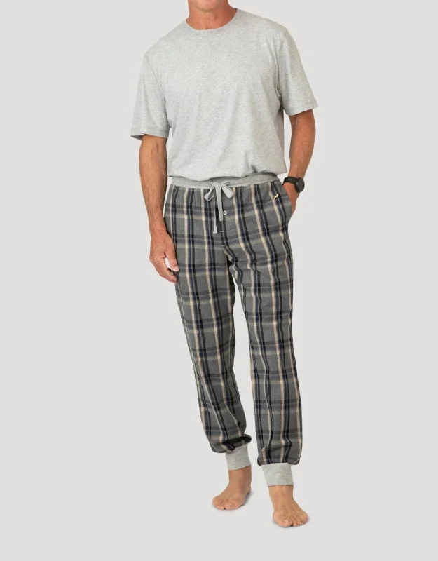 Men's snug slim denim pants-Men's Alpine Checks Jogger In Charcoal