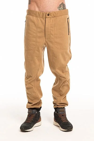 Men's jet black sweatpants-MooLab The Jones Unisex Jogger - Tan - L