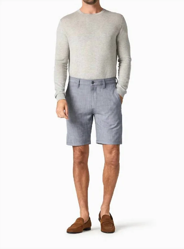 Men's firm woven pants-Nevada Shorts In Grey Cross Twill