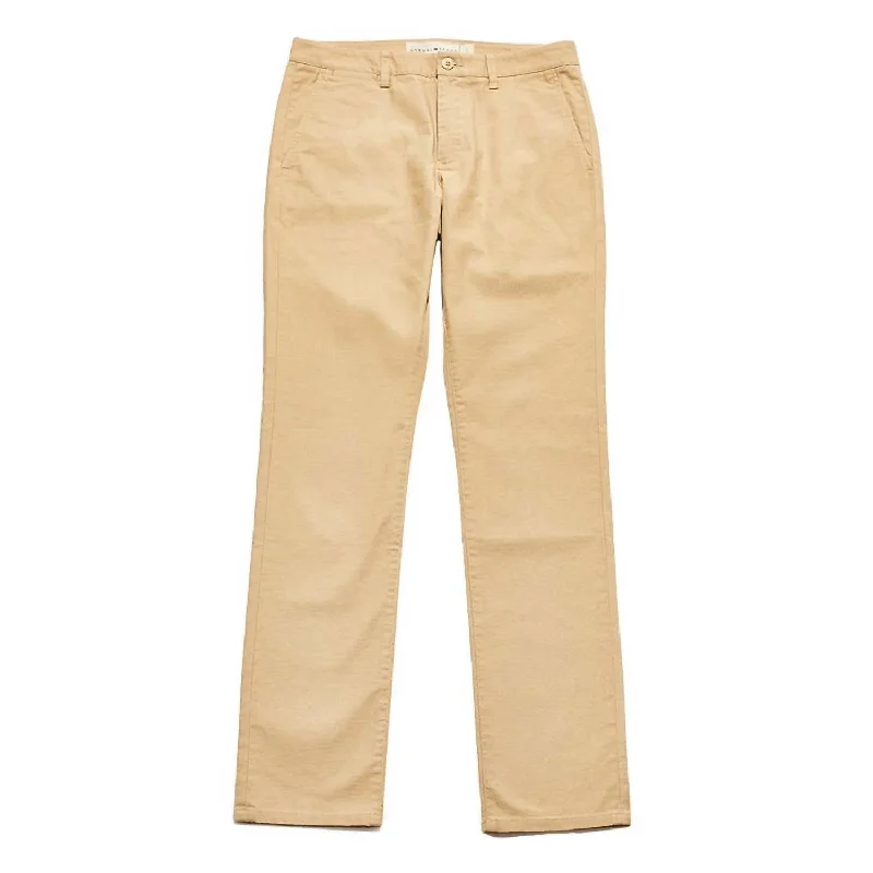 Men's zippy athletic jogger pants-Normal Stretch Canvas Pant In Khaki