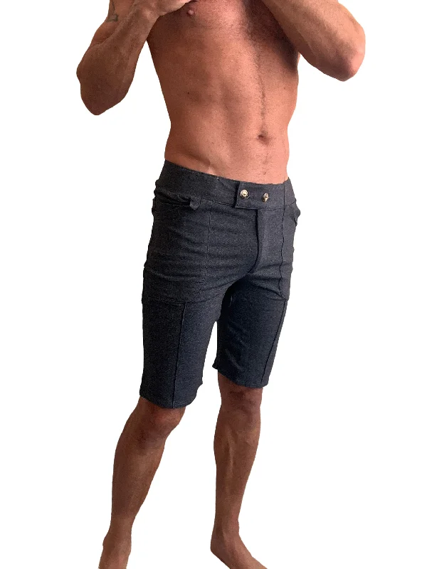 Men's subtle flare pants-Performance Premium Urban Tactical Dress Shorts (Charcoal Heather)