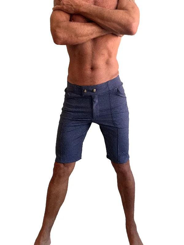 Men's quirky costume pants-Performance Premium Urban Tactical Dress Shorts (Navy Blue Heather)