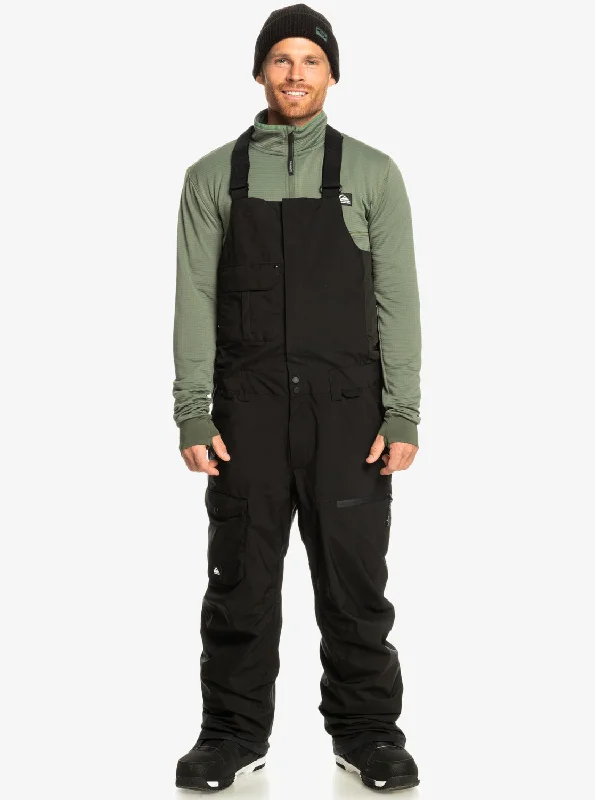 Men's loose relaxed khaki pants-Quiksilver Utility Bib'n'Brace - Black