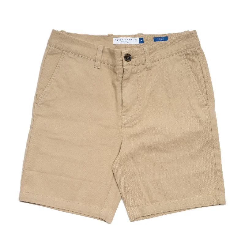 Men's rugged casual work pants-Stretch Chino Shorts - Khaki