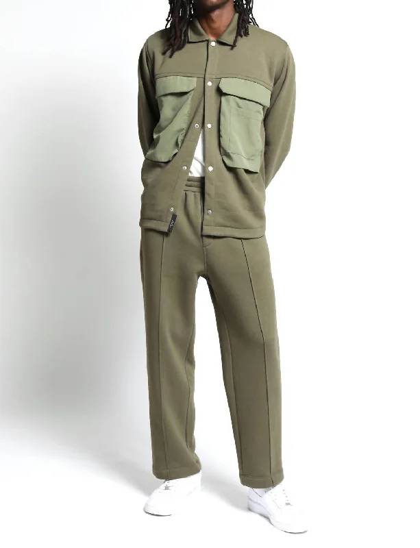 Men's dusty khaki hiking pants-Sunnyside Brushed Terry Pant - Army