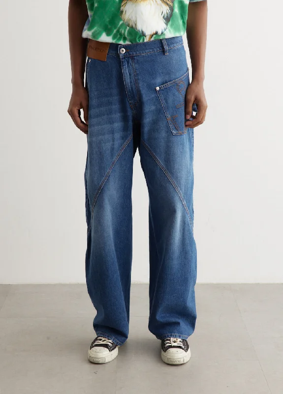 Men's stubby short-length pants-Twisted Workwear Jeans