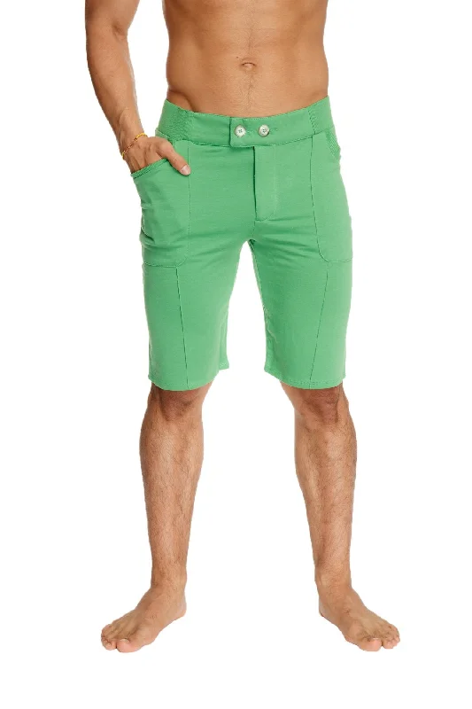 Men's oceanic navy jogger pants-Urban Tactical at Home Dress Shorts (Bamboo Green)