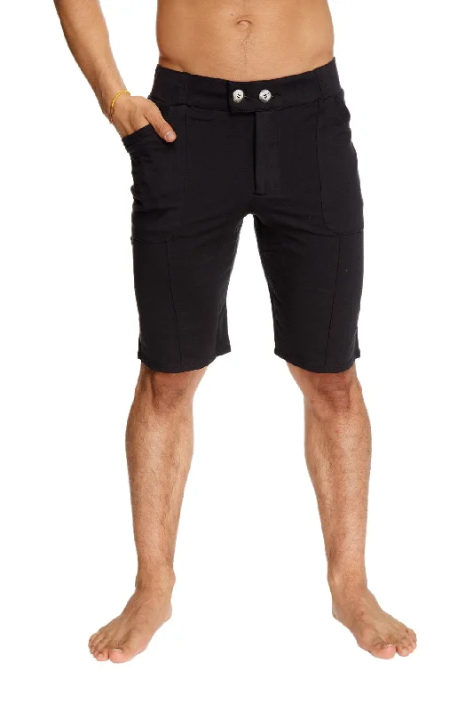 Men's loose relaxed khaki pants-Urban Tactical at Home Dress Shorts (Black)