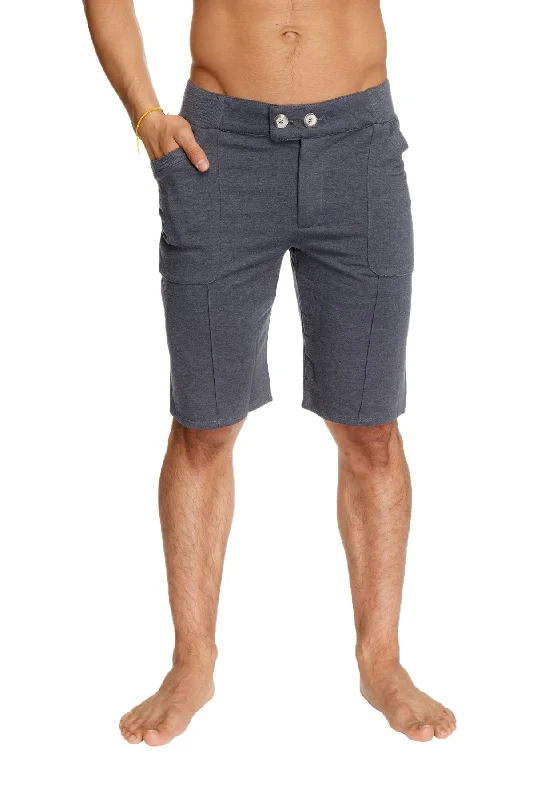 Men's sharp formal chino pants-Urban Tactical at Home Dress Shorts (Charcoal)