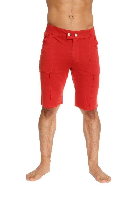 Men's fair mid-range pants-Urban Tactical at Home Dress Shorts (Cinnabar Red)