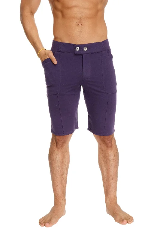 Men's outlet special pants-Urban Tactical at Home Dress Shorts (Eggplant Purple)