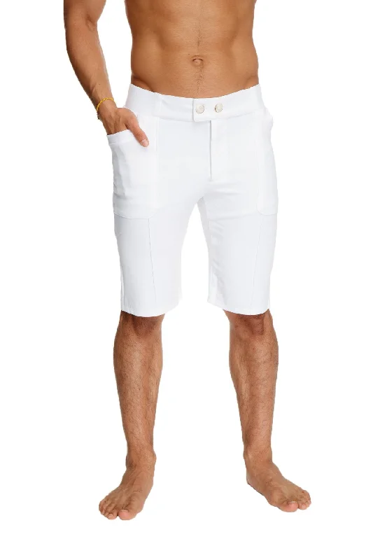 Men's clean eco-friendly pants-Urban Tactical at Home Dress Shorts (White)