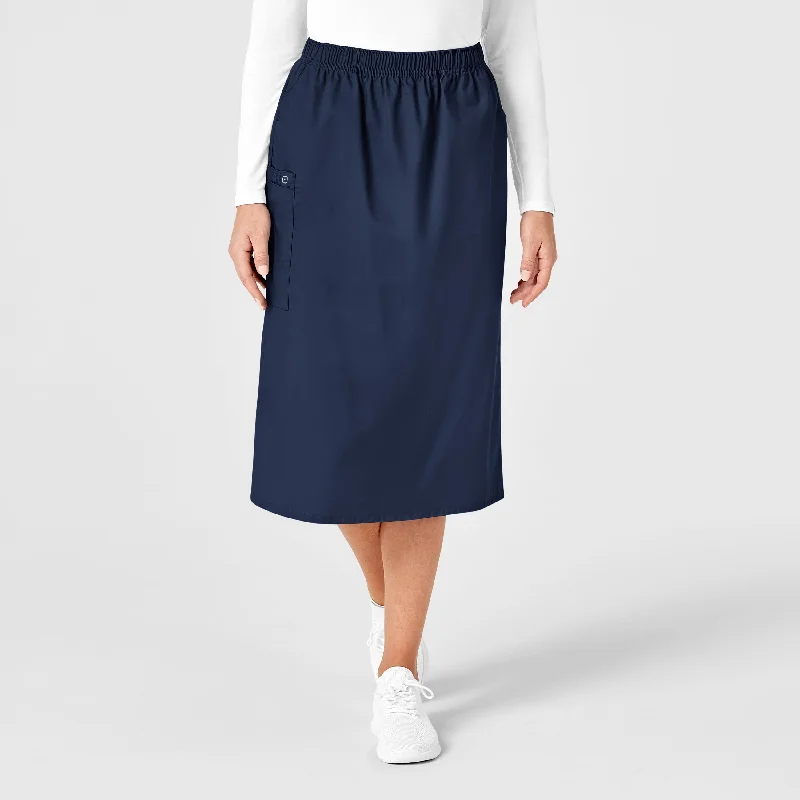 Men's rugged casual cargo pants-WonderWORK Women's Pull On Cargo Scrub Skirt - Navy