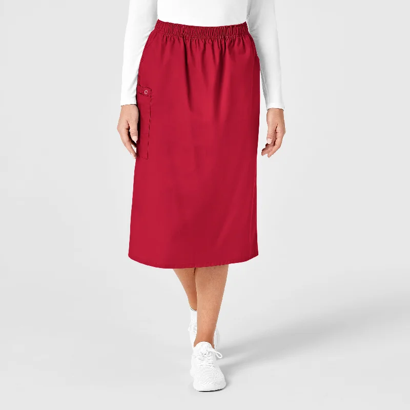 Men's sweeping palazzo pants-WonderWORK Women's Pull On Cargo Scrub Skirt - Red