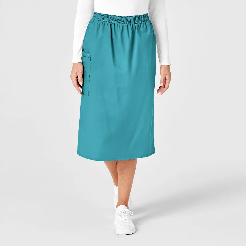 Men's fair mid-range pants-WonderWORK Women's Pull On Cargo Scrub Skirt - Teal Blue