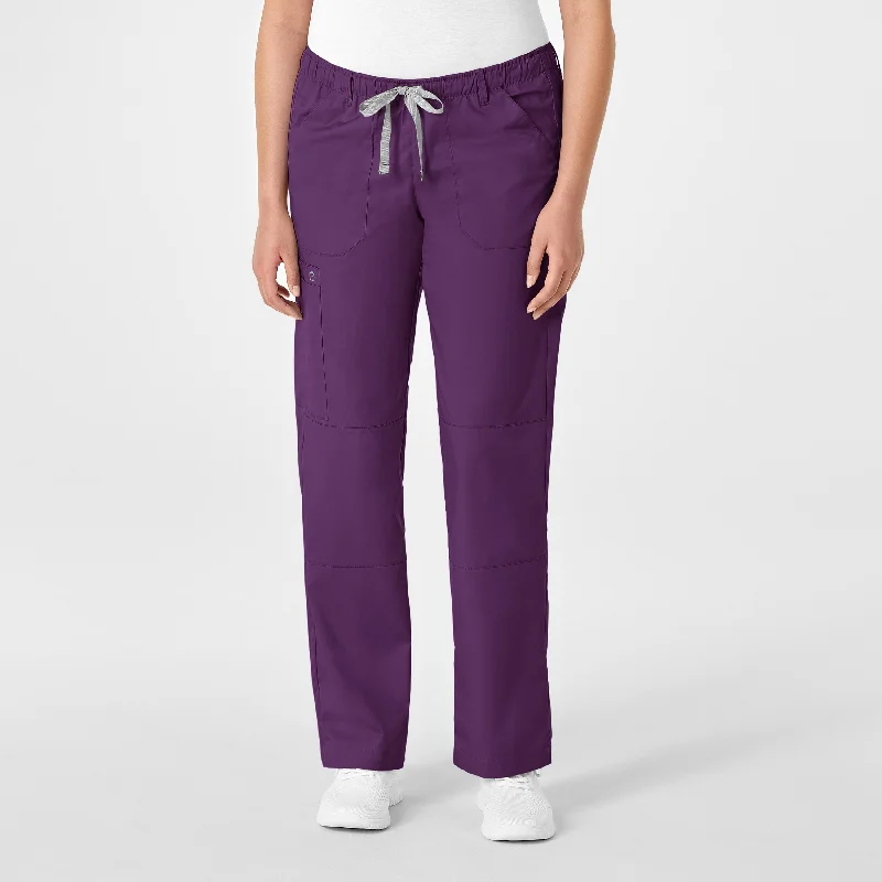 Men's low-cut low-rise pants-WonderWORK Women's Straight Leg Cargo Scrub Pant - Eggplant